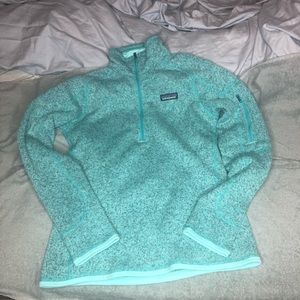 Blue quarter zip sweater